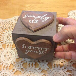 Sweet distressed wood look decor piece celebrating love